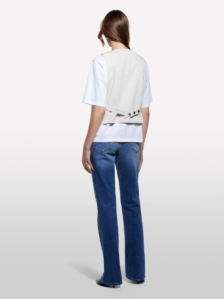 Beige slim fit vest - women's vests and sleeveless jackets - Beige | Sisley image number 2